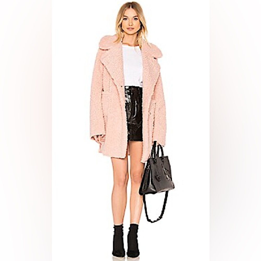 🆕 Anthropologie Reversible Shearling Teddy Coat in Dusty Pink by J.O.A.
